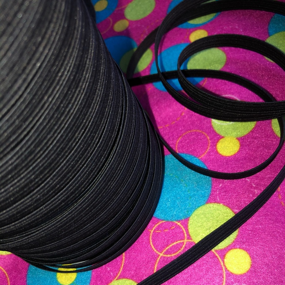 Braided Black Elastic 3/8”